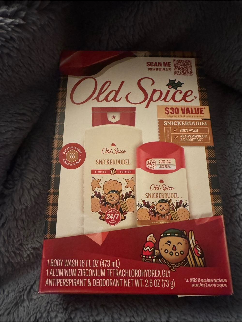 NIB Old Spice Holiday Edition Snickerdudel Sugar Cookie Body Wash & Deodorant